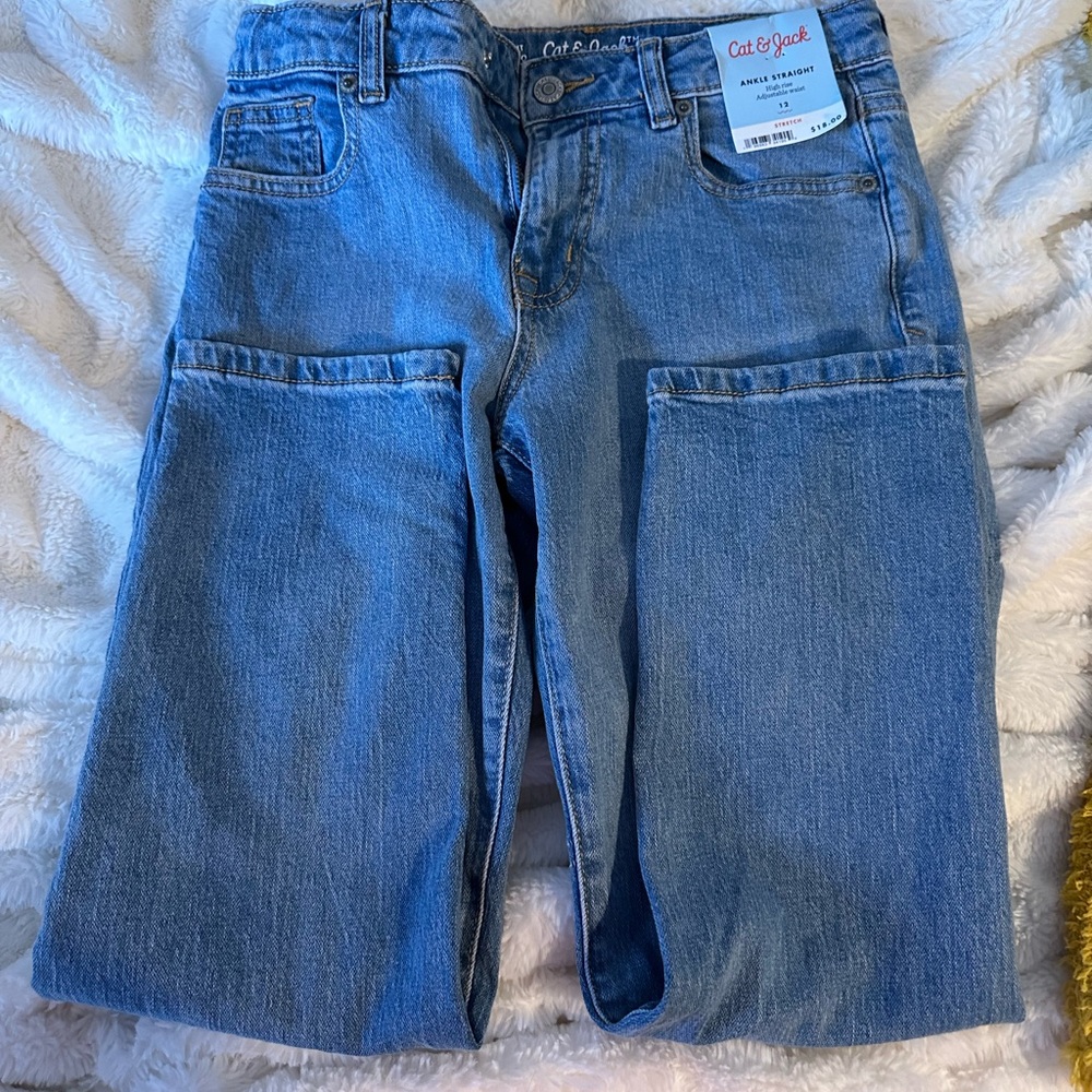 Cat and jack girls jeans ankle straight size 12